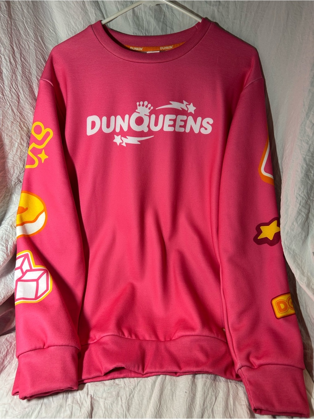 DUNQUEENS Pink Graphic Crewneck Sweatshirt